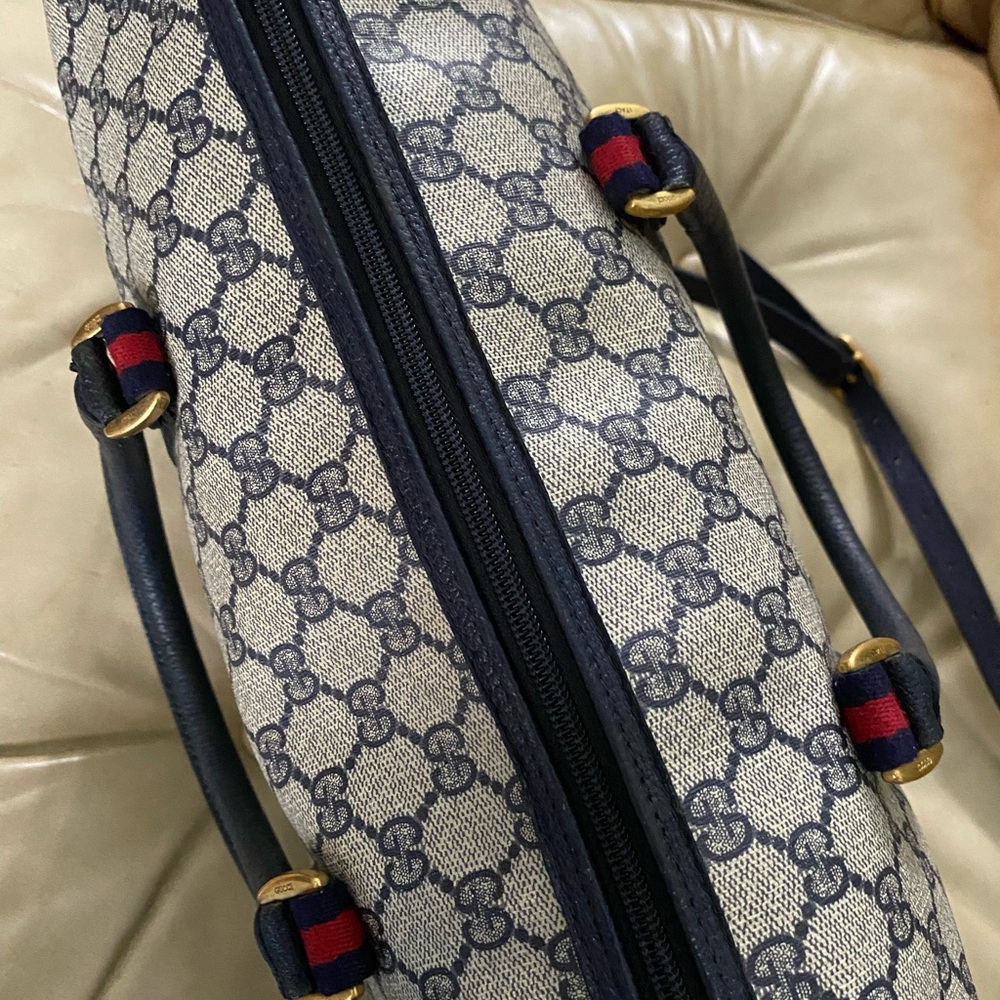 Gucci A-Frame GG Duffel Tote Web Stripe w/Modified Crossbody Strap Vintage - Picture 5 of 14